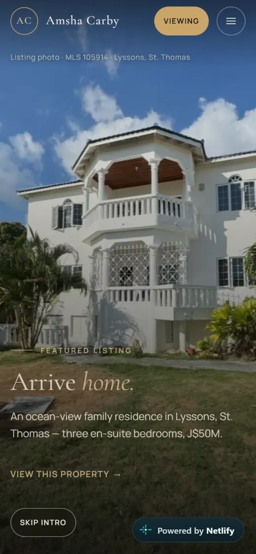 Amsha Carby on a phone: “Arrive home” featured listing chapter