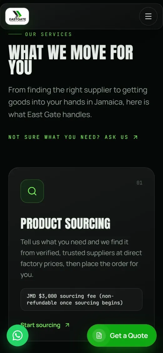 East Gate on a phone: “What we move for you” services