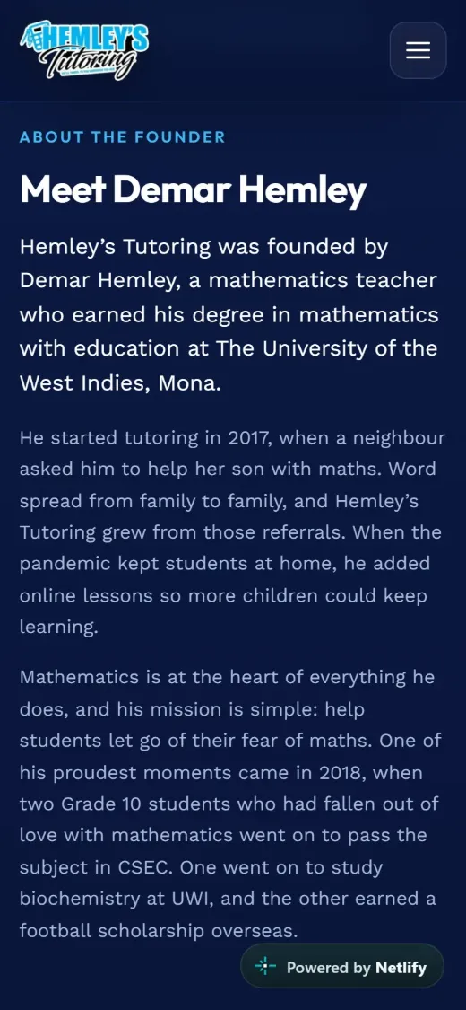 Hemley’s Tutoring on a phone: the founder’s story